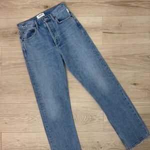Agolde Light Wash 90s Pinch Waist High Rise Straight Jean
